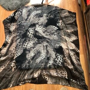 Fraas Abstract Black & Gray Polka Dot Sheer Scarf